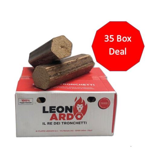 Leonardo Beech Wood Pizza Briquette - 35 Box Deal