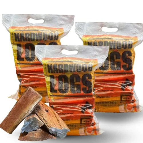 wonky hardwood bags of logs
