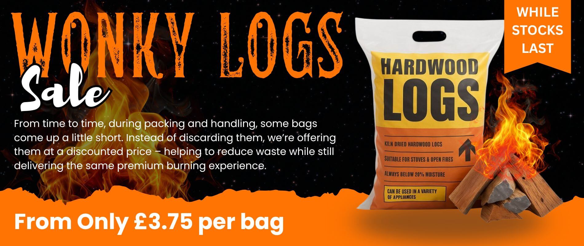 Wonky Hardwood Logs - Cheap Firewood